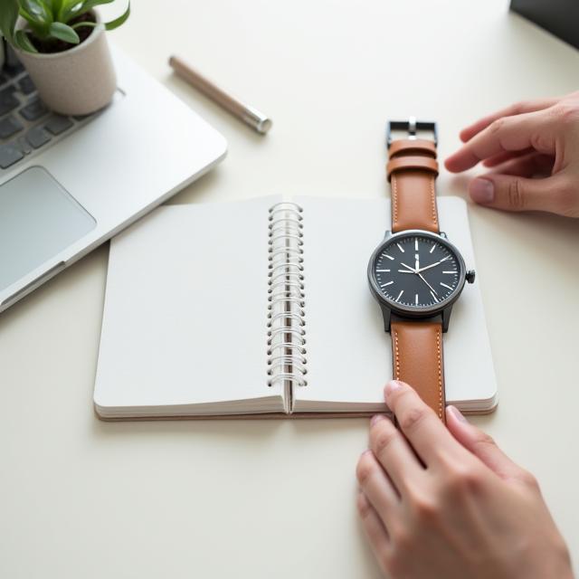 Minimalist Modern Watch on office desk